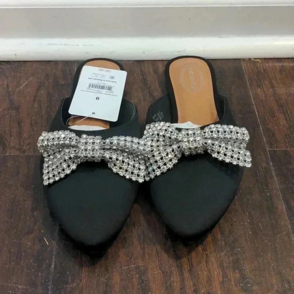 Scoop Women's Point Toe Slingback Mules with Bow - Picture 2 of 11